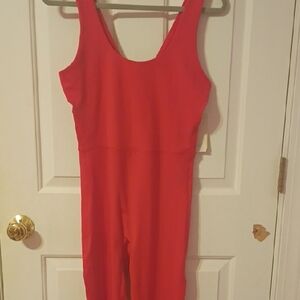 Red Brushed Sculpt Ladies Bodysuit